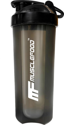 MuscleFood Athletics Premium Typhoon Plastic Gym Shaker | 100% Leakproof with Whisk Ball 700 ml Shaker  (Pack of 1, Black, Plastic)