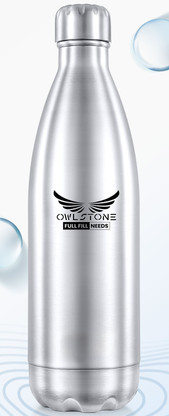 OWLSTONE EXIM LLP Hot & Cold Thermosteel stainless steel 1000 ml Steel Bottle (Pack of 1, Silver)