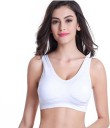 Women Training/Beginners Lightly Padded Bra  (White)