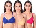 Women Maternity/Nursing Non Padded Bra  (Blue, Brown, Pink)
