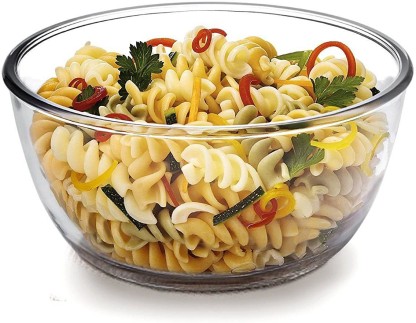 cello Ornella Toughened Glass Mixing Bowl without Lid /Break & Chip Resistant/ Smooth Surface Mixing Bowl Set of 2 (500ml ,Transparent) Borosilicate Glass Mixing Bowl  (Clear, Pack of 2)