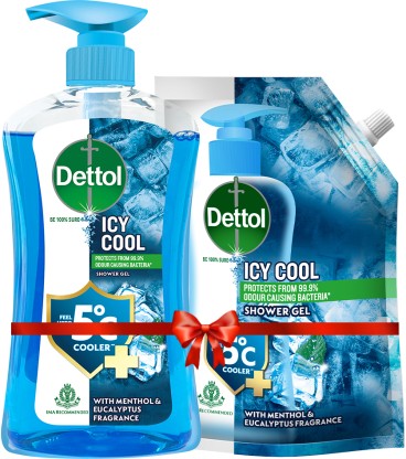 Dettol Icy Cool Shower Gel 500ml Pump With 450ml Refill  (2 x 475 ml)