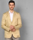 Men Solid Single Breasted Formal Blazer  (Brown)