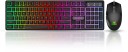 Ant Esports KM1600, Wired Backlit Rainbow LED Keyboard & 3200 DPI Gaming Mouse for PC/Laptop Combo Set