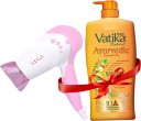 Dabur Vatika Ayurvedic Shampoo -1L with Vega Hair Dryer  (1 L)