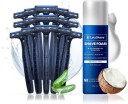 LetsShave Pro2 Blade Plus Disposable Shaving Razor For Men (15 units) with Shave Foam 200g  (16 Items in the set)