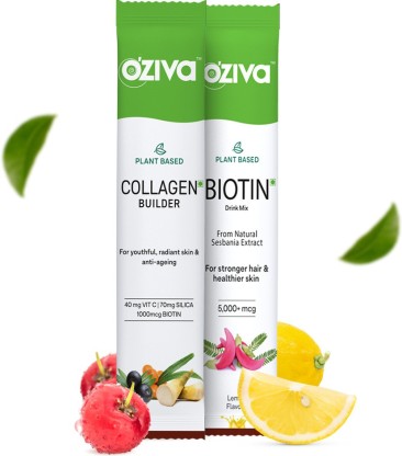 OZiva Plant Based Biotin + Plant Based Collagen Builder Sachets  (2 x 4 g)