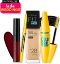 MAYBELLINE NEW YORK InstaWeddings Combo(FitMe Foundation 128+Colossal Waterproof Mascara+Colossal Kajal+Sensational Liquid Matte,Soft Wine (161g)  (4 Items in the set)