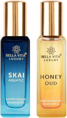 Bellavita SKAI AQUATIC & HONEY OUD perfume combo|Bergamot & Amber Notes|Long Lasting|  (2 Items in the set)
