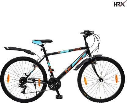 HRX XTRM CT 500 85% Assembled 26 T Hybrid Cycle/City Bike  (21 Gear, Blue, Black)