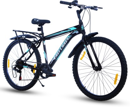 EAST COAST Premium City Bike/cycle 26t with Inbuilt Carrier ( 7 SPEED ) 26 T Road Cycle  (7 Gear, Black, Rigid)