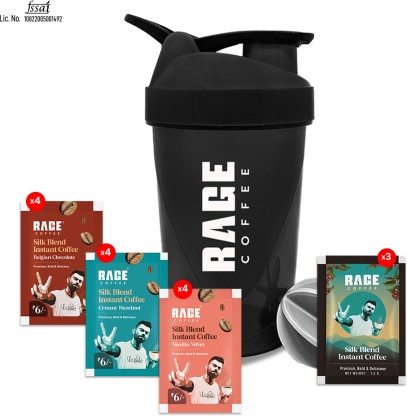 RAGE Silk Blend Assorted Sachets (Pack of 15) + Multi-purpose Shaker Instant Coffee  (52.5 g, Assorted Flavoured)