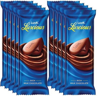 LuvIt Luscious Milk Chocolate Bars | Multipack | Deliciously Smooth Bars  (10 x 52 g)