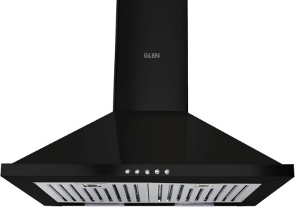 Glen Mia BLK 60 BF LTW Wall Mounted Chimney  (Black 1100 m3/h)