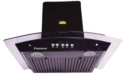 Fabiano Curl-90-PB-BK Wall Mounted Chimney  (Black 1200 CMH)