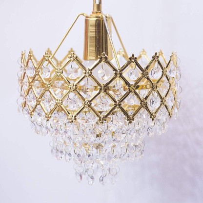 Classical Shyam 160MM PREMIUM QUALITY Chandelier Ceiling Lamp FOR HOME DECOR (Gold) Chandelier Ceiling Lamp  (Gold)