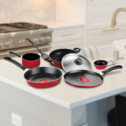 Pigeon Favourite Gift Non-Stick Coated Cookware Set  (Aluminium, 7 - Piece)