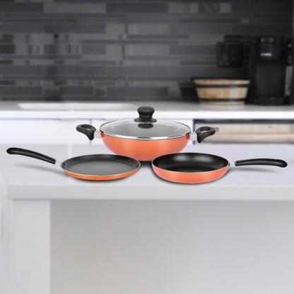 Renberg Orchid Induction Bottom Cookware Set  (Aluminium, 3 - Piece)