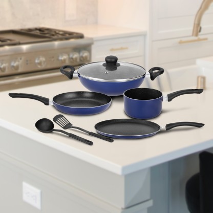 Renberg Orchid Induction Bottom Cookware Set  (Aluminium, 7 - Piece)