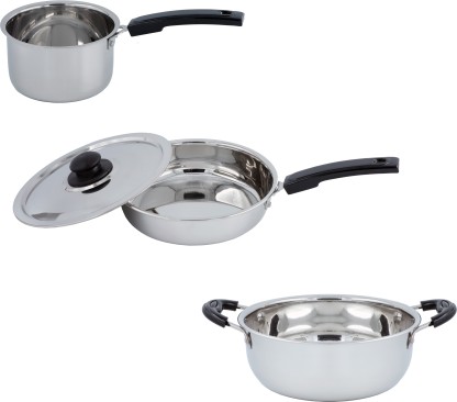 Flipkart SmartBuy Cookware Set  (Steel, 3 - Piece)