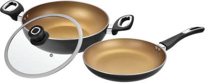 BERGNER Induction Bottom Non-Stick Coated Cookware Set  (Aluminium, 3 - Piece)