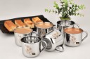 YM Stainless Steel - Royal Premium Tea Cup Coffee Cup (Set of 6) - 140ml (Laser Design)  (Silver, Cup Set)