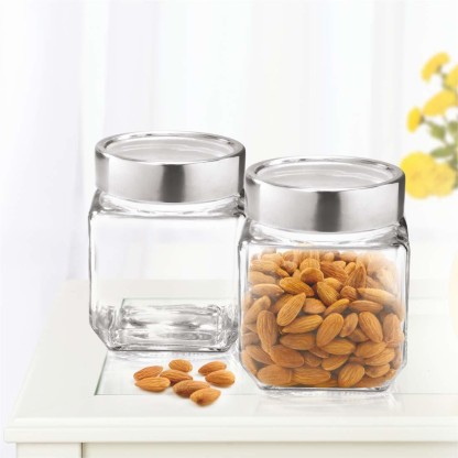 TREO Cube Jar 2 Piece Spice Set  (Glass)