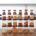 MILTON Hexa Pet Jar  - 270 ml, 665 ml, 1240 ml, 1850 ml Plastic Grocery Container  (Pack of 24, Brown)