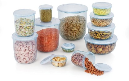 MASTER COOK  - 22920 ml Polypropylene Grocery Container  (Pack of 12, Blue)