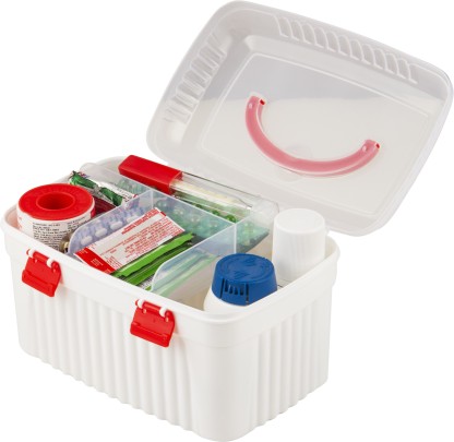 POLYSET First Aid Multi-Purpose Medicine Storage Box with Detachable Tray and Handle  - 3 L Plastic Utility Container  (White)