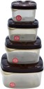 Aone enterprice  - 250 ml, 500 ml, 750 ml, 1000 ml Plastic Grocery Container  (Pack of 4, Brown)