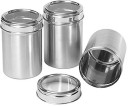 Renberg Stainless Steel Canister Set of 3, 650ml, Silver (RBIN-6082)  - 650 ml Steel Utility Container  (Pack of 3, Silver)