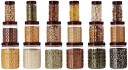 Flipkart SmartBuy Plastic Grocery Container  - 1200 ml, 600 ml, 300 ml  (Pack of 18, Brown)