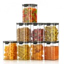 Flipkart SmartBuy Plastic Grocery Container  - 1100 ml  (Pack of 6, Black)