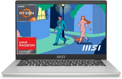 MSI Modern 14 AMD Ryzen 5 Hexa Core 7530U - (8 GB/512 GB SSD/Windows 11 Home) Modern 14 C7M-063IN Thin and Light Laptop  (14 Inch, Urban Silver, 1.4 Kg)