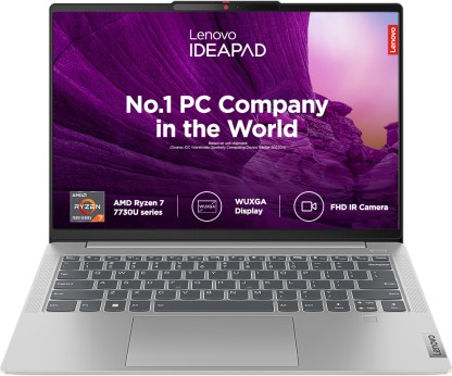 Lenovo IdeaPad Slim 5 AMD Ryzen 7 Octa Core 7730U - (16 GB/SSD/512 GB SSD/Windows 11 Home) 14ABR8 Thin and Light Laptop  (14 Inch, Cloud Grey, 1.46 Kg, With MS Office)