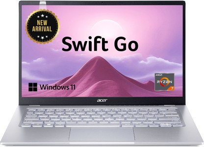 Acer Swift Go 14 AMD Ryzen 7 Octa Core 7730U - (16 GB/512 GB SSD/Windows 11 Home) SFG14-41 Thin and Light Laptop  (14 Inch, Pure Silver, 1.25 Kg, With MS Office)