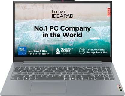 Lenovo IdeaPad Slim 3 Intel Core 5 120U - (16 GB/512 GB SSD/Windows 11 Home) 15IRU9 Thin and Light Laptop  (15.6 Inch, Arctic Grey, 1.62 Kg, With MS Office)