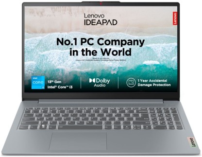 Lenovo IdeaPad Slim 3 Intel Core i3 13th Gen 1305U - (8 GB/512 GB SSD/Windows 11 Home) 15IRU8 Thin and Light Laptop  (15.6 Inch, Arctic Grey, 1.62 Kg, With MS Office)