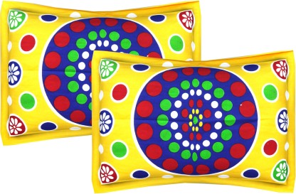 METRO LIVING Geometric Cushions & Pillows Cover  (Pack of 2, 44 cm*66 cm, Yellow)