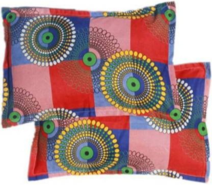 Supreme Home Collective Abstract Pillows Cover  (Pack of 2, 69 cm*44 cm, Red, Blue, Green)
