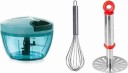 OMORTEX Combo Of 450 ML Vegetable Chopper, Stainless-Steel Whisk and Masher(Pack Of 3) Vegetable & Fruit Chopper  (Chopper)