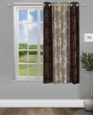 Guruh Homes 152.4 cm (5 ft) Polyester Semi Transparent Window Curtain Single Curtain  (Printed, Brown)