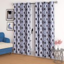 CHHAVI INDIA 150 cm (5 ft) Polyester Semi Transparent Window Curtain (Pack Of 2)  (Printed, Blue)
