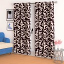 CHHAVI INDIA 150 cm (5 ft) Polyester Semi Transparent Window Curtain (Pack Of 2)  (Printed, Brown)