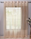 Panipat Textile Hub 152 cm (5 ft) Net Semi Transparent Window Curtain Single Curtain  (Self Design, Cream)