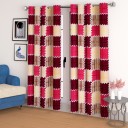CHHAVI INDIA 150 cm (5 ft) Polyester Semi Transparent Window Curtain (Pack Of 2)  (Printed, Pink & Brown)