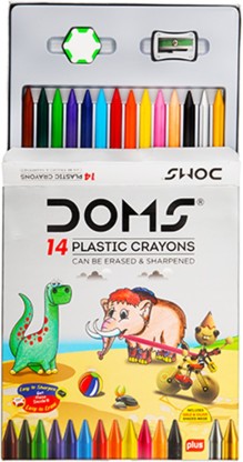DOMS Plastic Crayon 14 Shades Box Pack  (Set of 1, Multicolor)