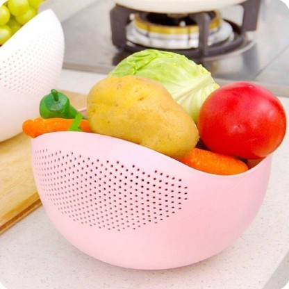 Ketsaal Rice, Fruit, Vegetable Bowl Strainer Colander  (Multicolor Pack of 1)