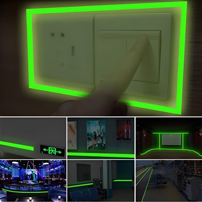 Bellveen Luminious Adhesive Tape Dispenser Glow in Dark Anti Slip Tape (Manual)  (Green)